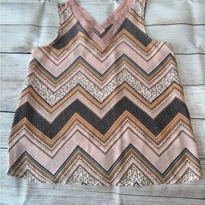 Maurices Pink and Black Chevron Tank Top